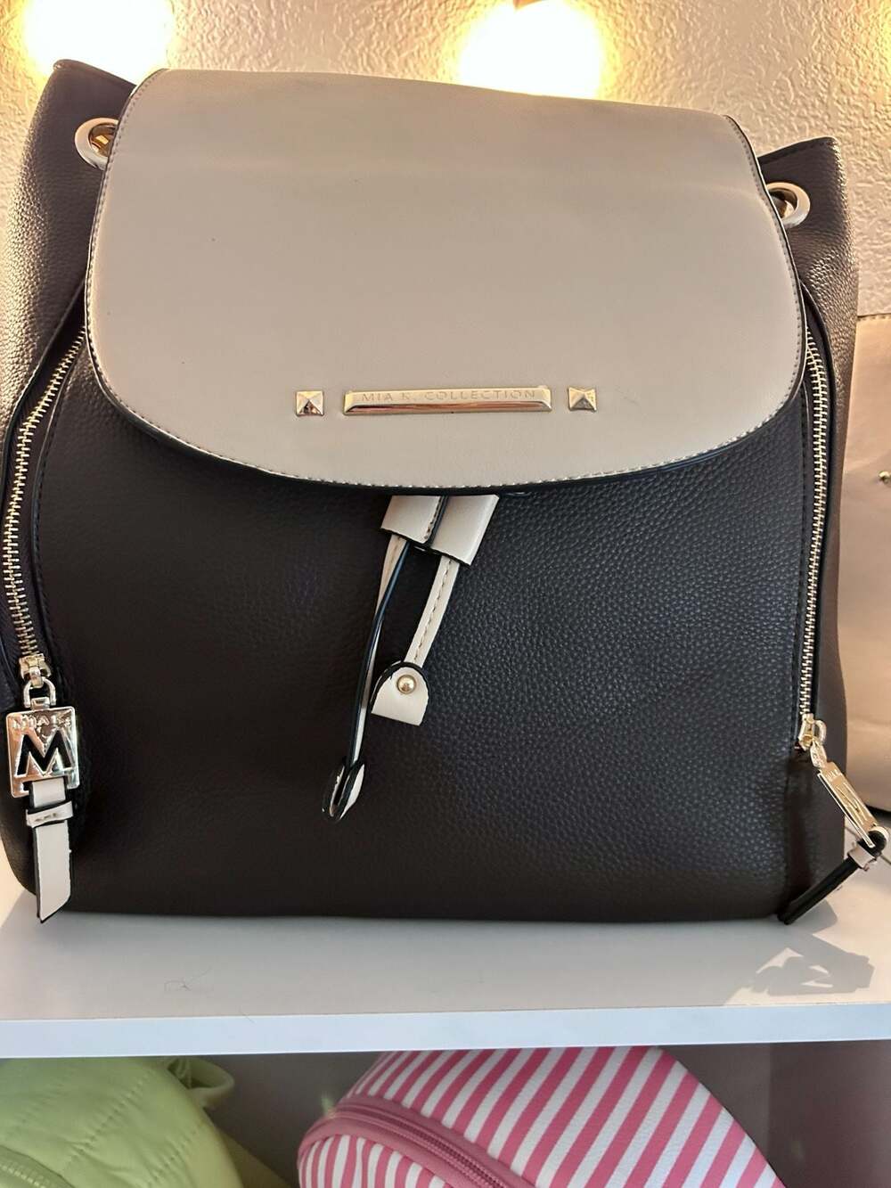 MKF Collection Kimberly Vegan Leather Two-Tone Women's Backpack - Picture 1 of 1